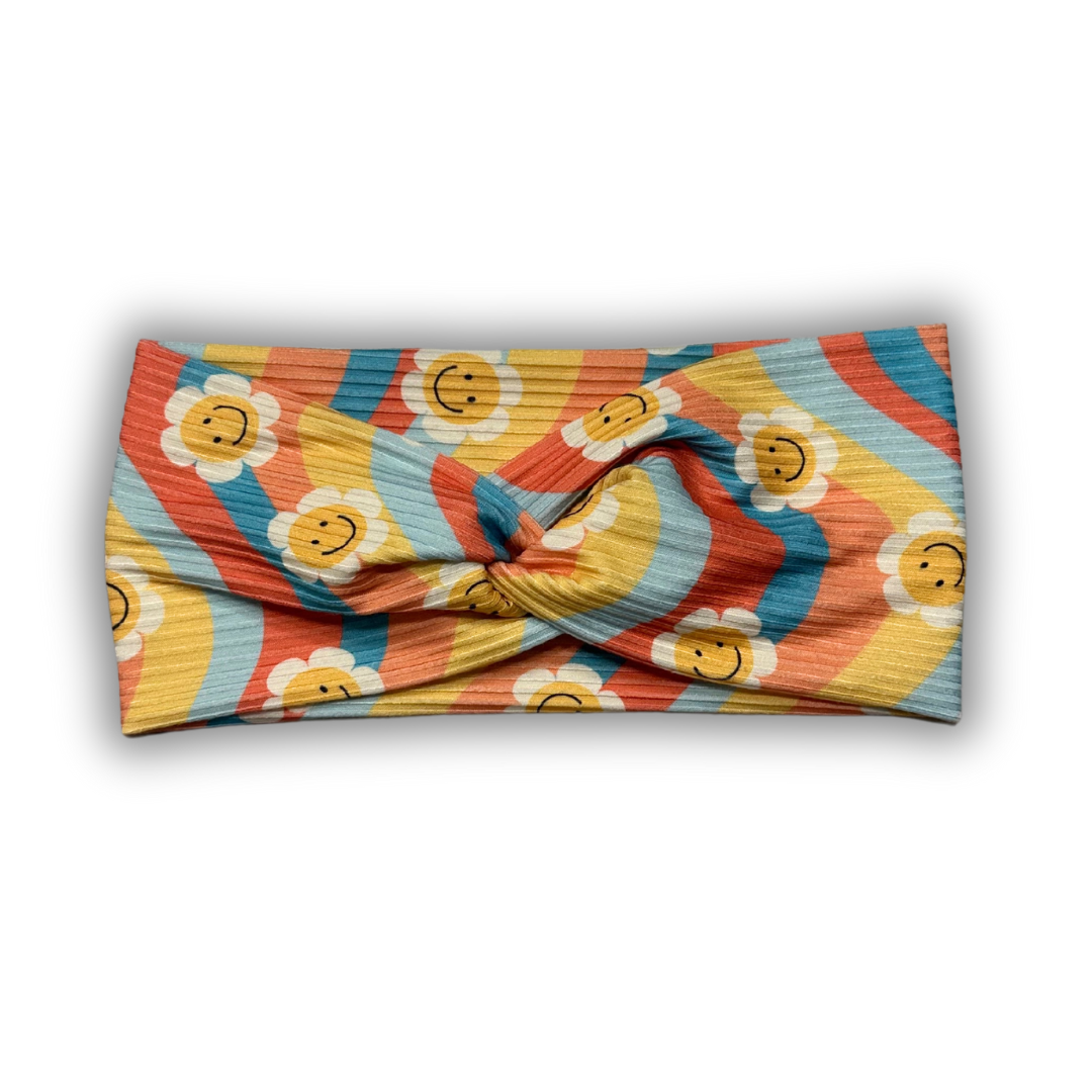 Retro Wavy Smiles Twisted Headband