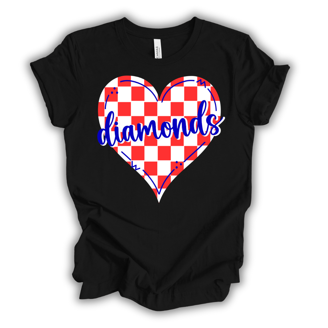 Diamonds Checkered Heart