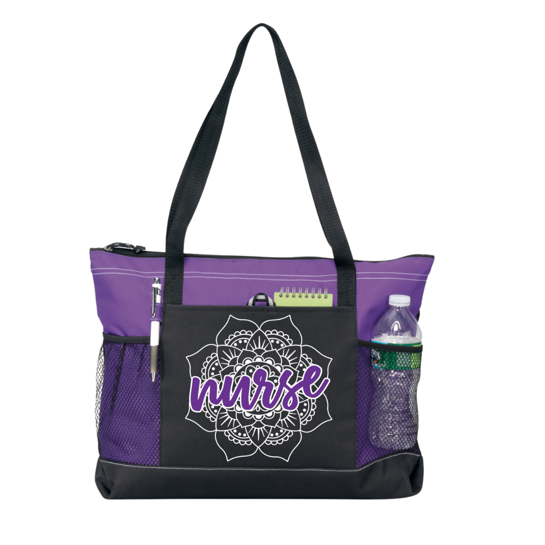 Floral Nurse Tote Bag