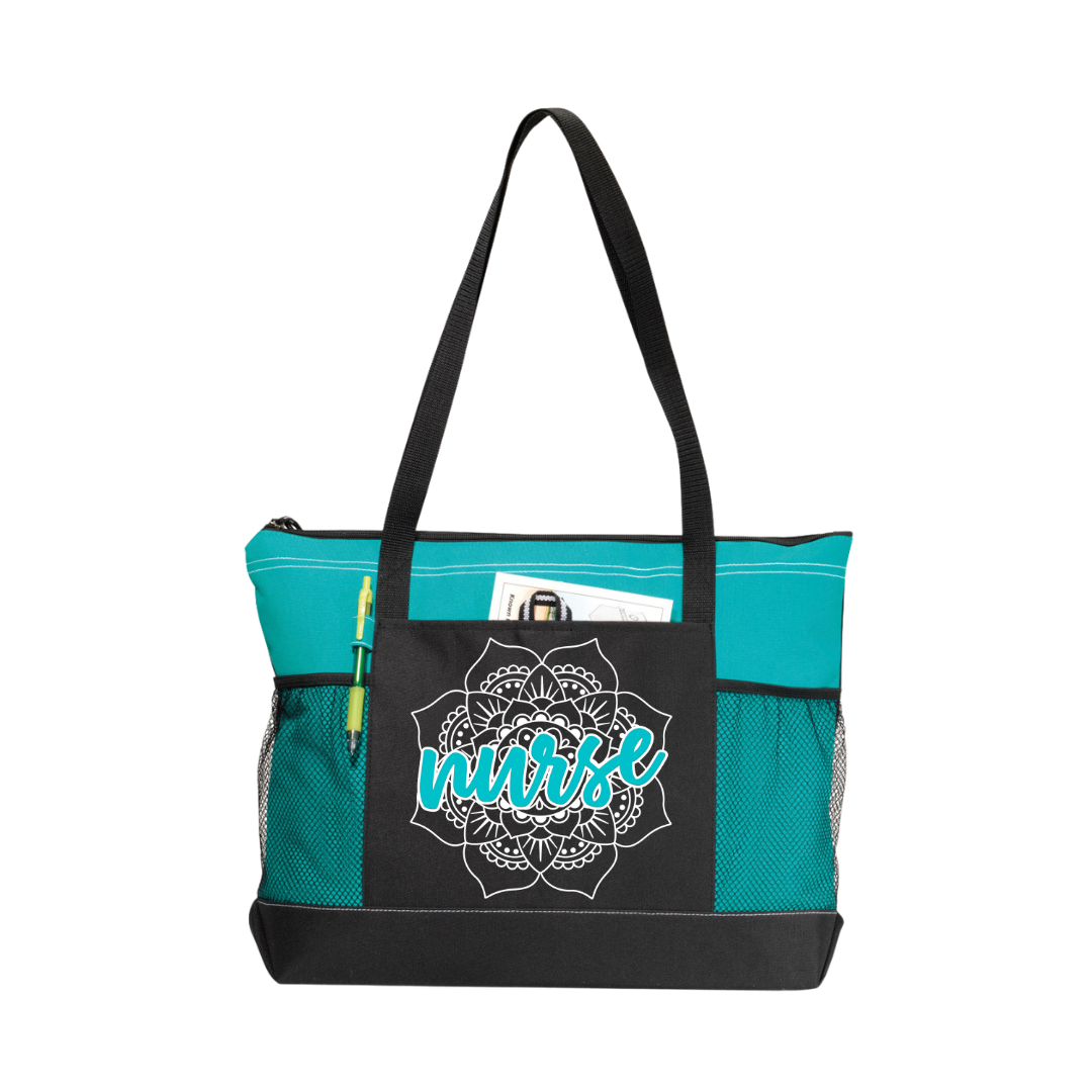 Floral Nurse Tote Bag