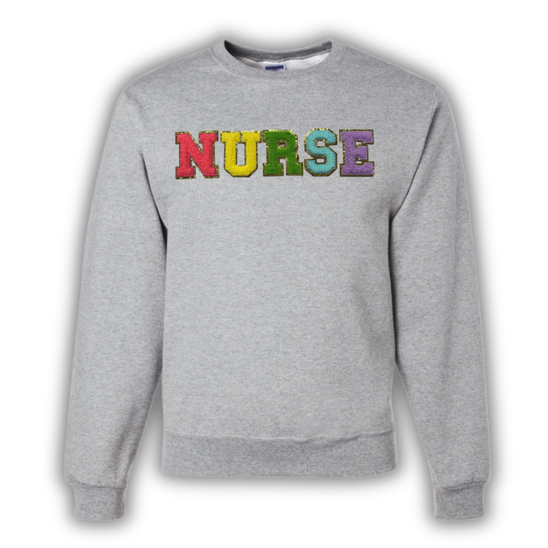 Nurse Chenille Patch Crewneck
