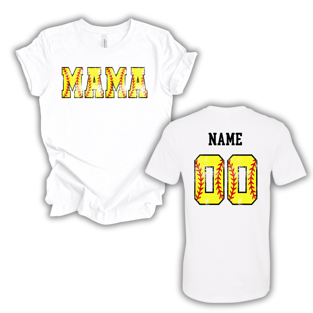 Distressed Softball Custom Fan Shirt/Crew