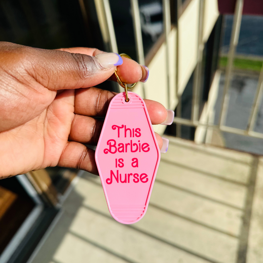 Nurse Barbie Motel Keychain