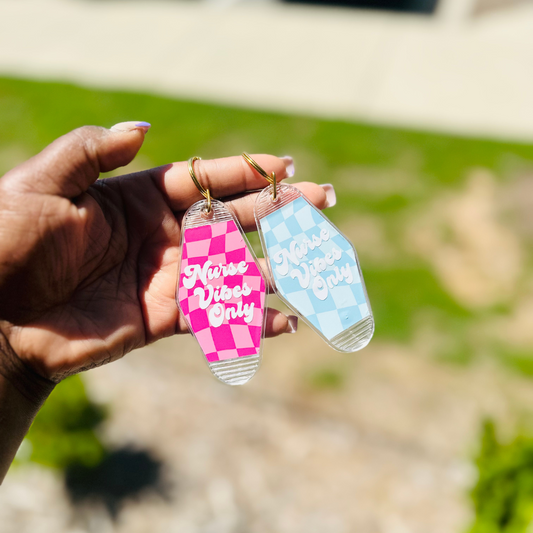 Nurse Vibes Only Motel Keychain