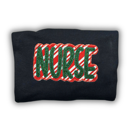 Christmas Nurse Embroidery Crewneck