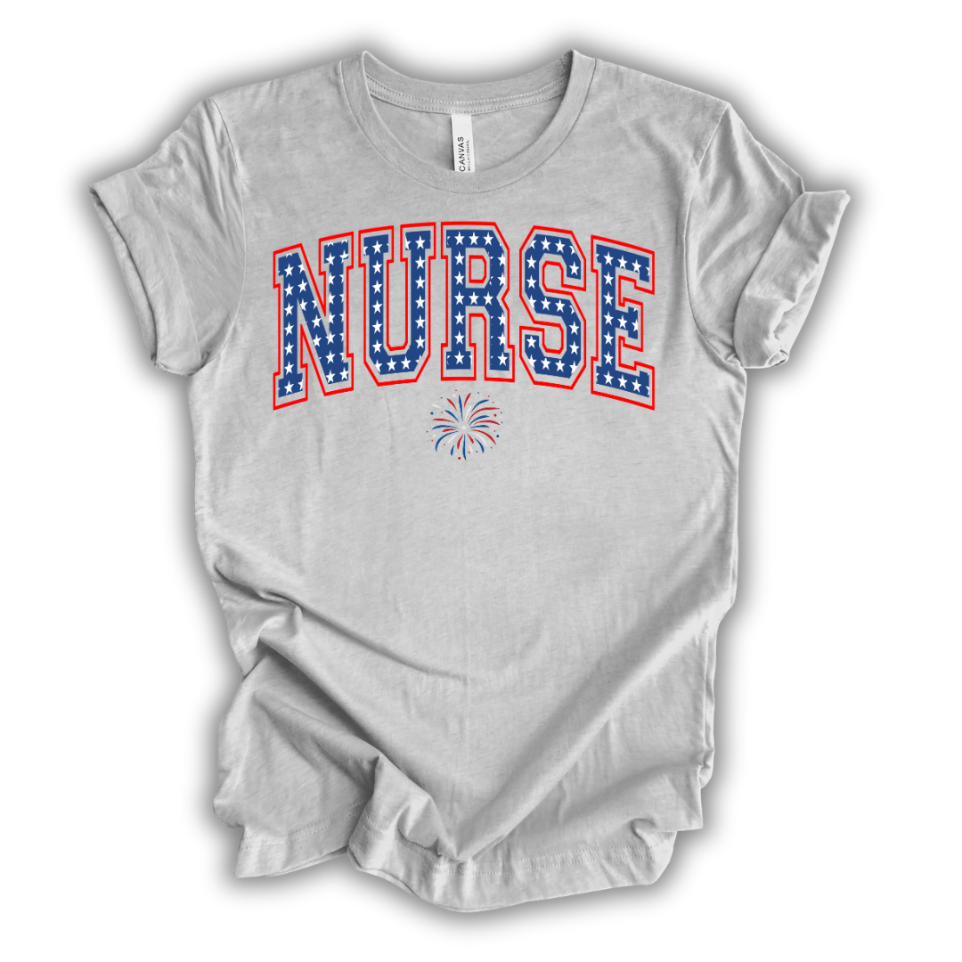 Patriotic Nurse Stars T-Shirt (Blue)