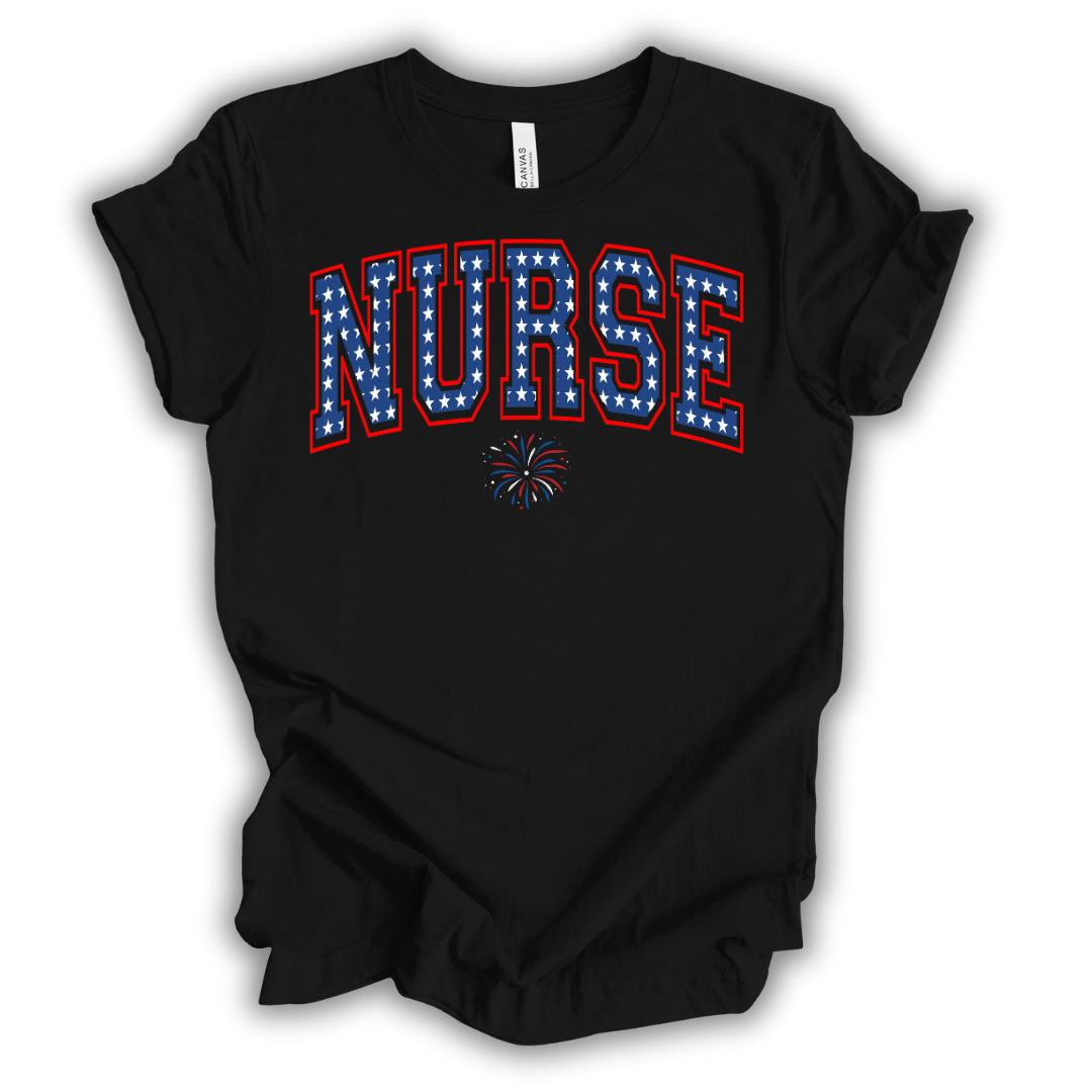 Patriotic Nurse Stars T-Shirt (Blue)