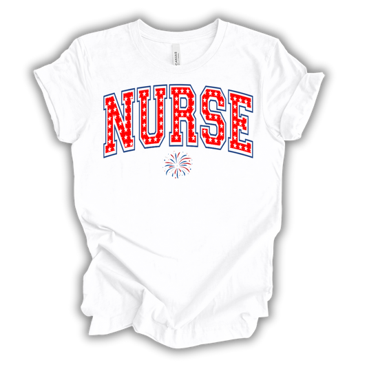 Patriotic Nurse Stars T-Shirt (Red)